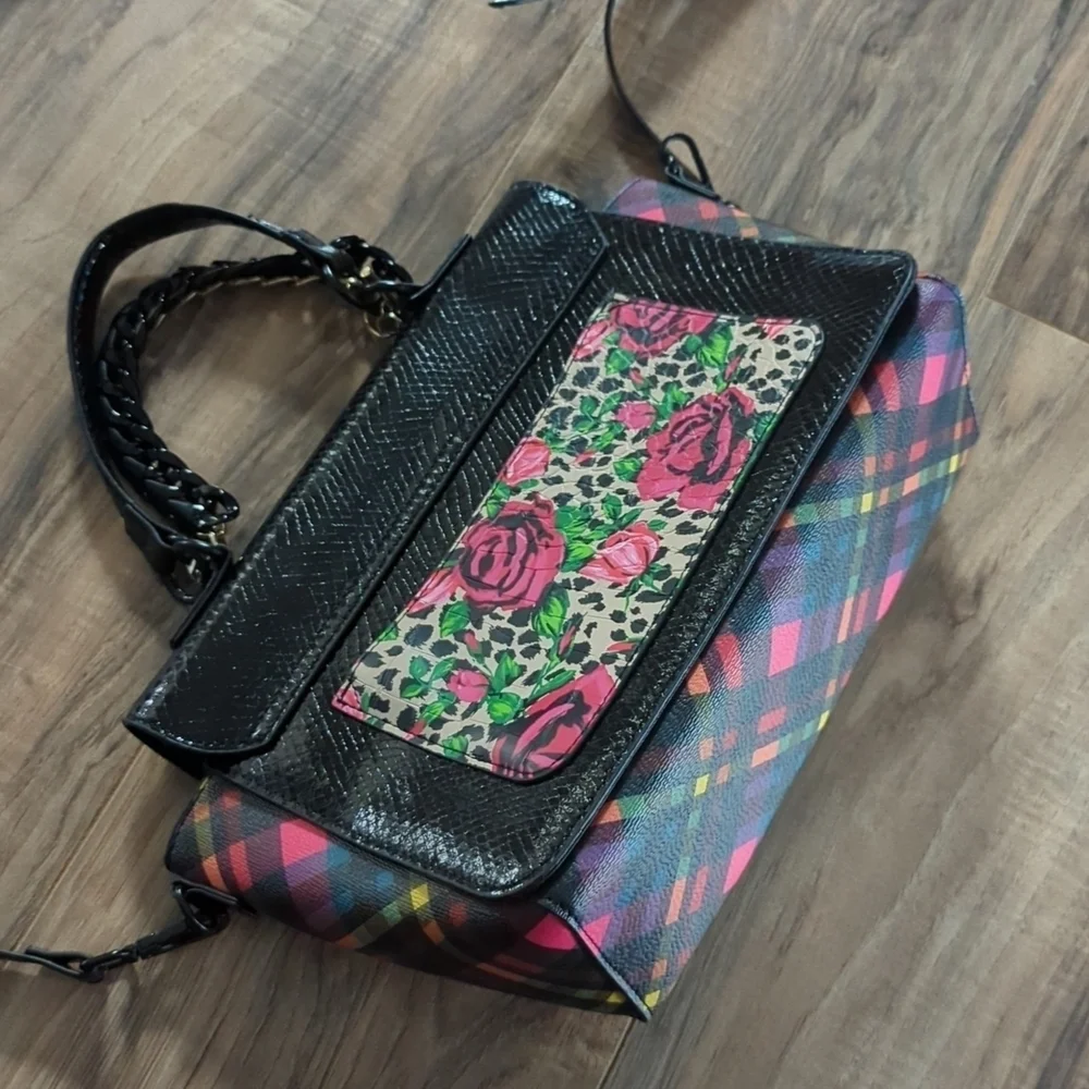 Torrid x Betsy Johnson Crossbody bag. Checkered. Black purse. - Picture 7 of 13